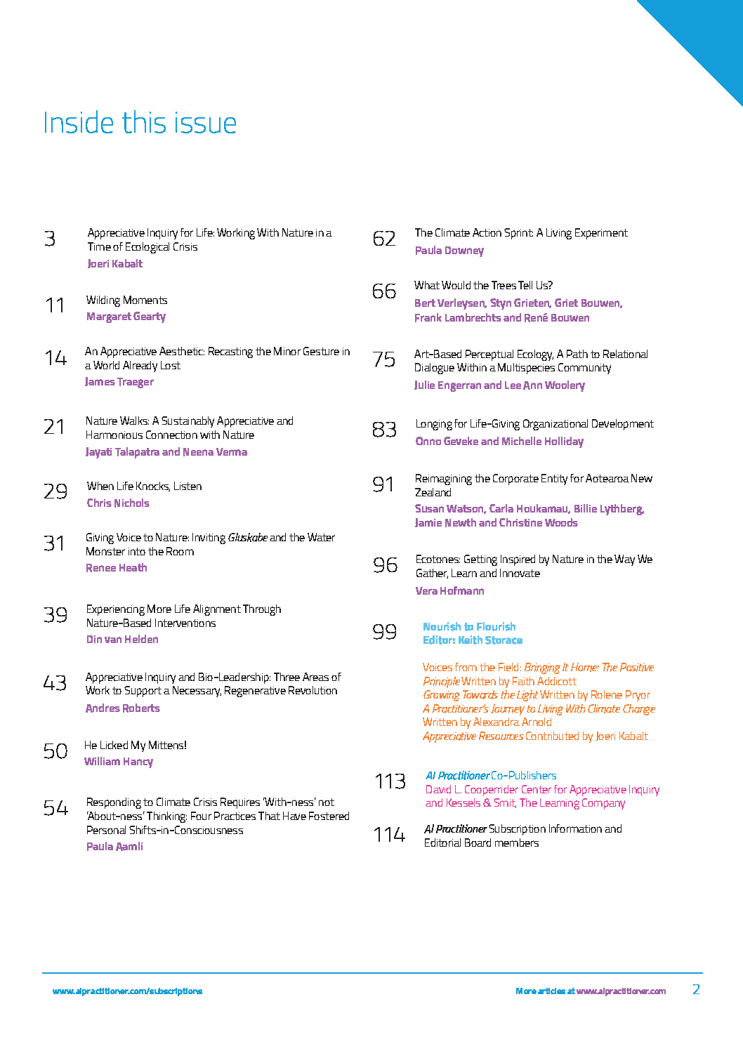 AIP May 2023 Table of Contents